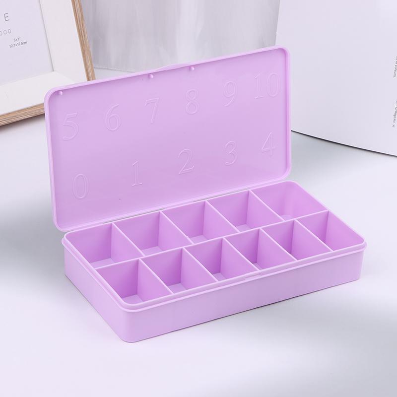 

Поддельный футляр для ногтей 2 размера, пустая коробка для типсов, разноцветный чехол для дизайна ногтей, контейнер, акриловый футляр для хранения, 11 сеток для инструментов фиолетовый