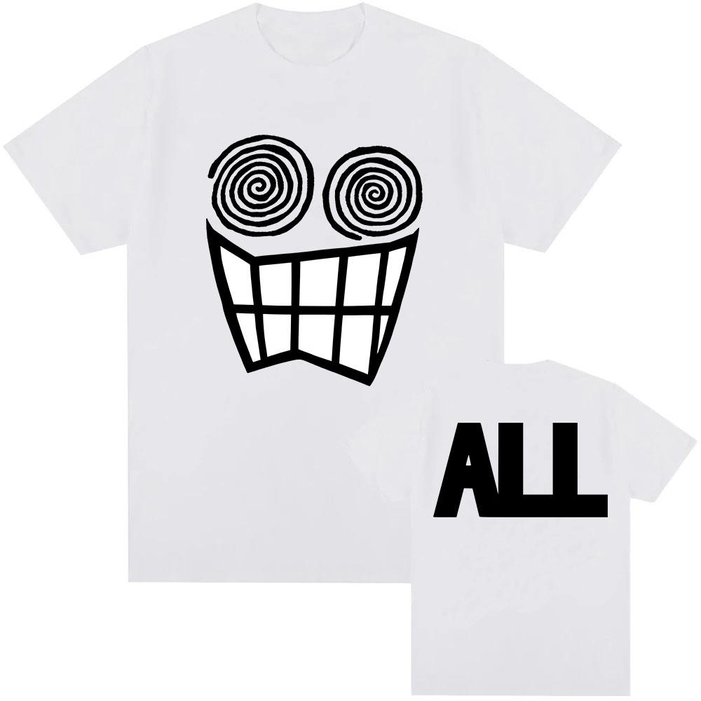 Streetwear All Band Funny Printing Tshirts Casual MenWomen Summer Tee-shirt Cartoon Graphic Clothing Round Neck Unisex T-shirt XS белый 1690₽