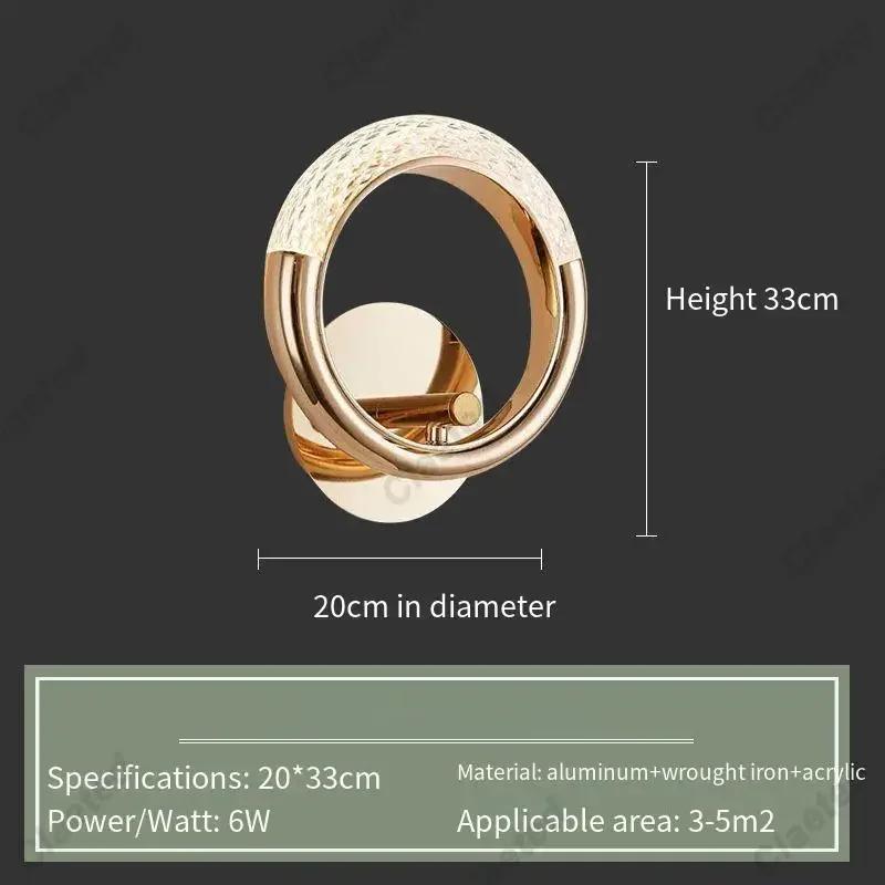 LED Acrylic Luxury Crystal Wall Lamp Indoor Bedside Lam Living Room Staircase Corridor Fashionable Decorative Lighting Fixture