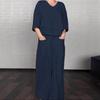 2025 Dammode Casual Plus Size Oregelbundet Bomull Linne Set.
