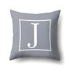 Polyester Pillow Case Gray Base Literary Home Car Decoration 26 English Letter Cushion Car Cushion Cover