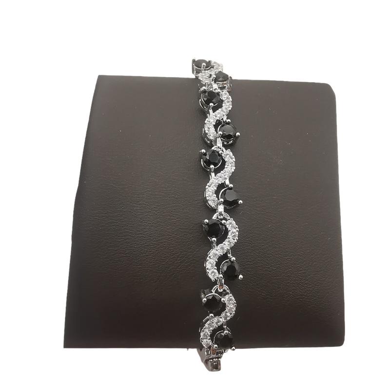 

Циркон S-образный имитация танзанийского европейского и американского браслета с покрытием из платинового кристалла для женщин, многоцветный