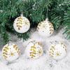 24/6Pcs Christmas Colored Balls Red Green White Spiral Colorful Painted Christmas Ball Xmas Tree Hanging Decoration Supplies