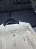 D Brand 2025 Winter Rhinestone Button Knit Cardigan - Elegant and Versatile Round Neck Top