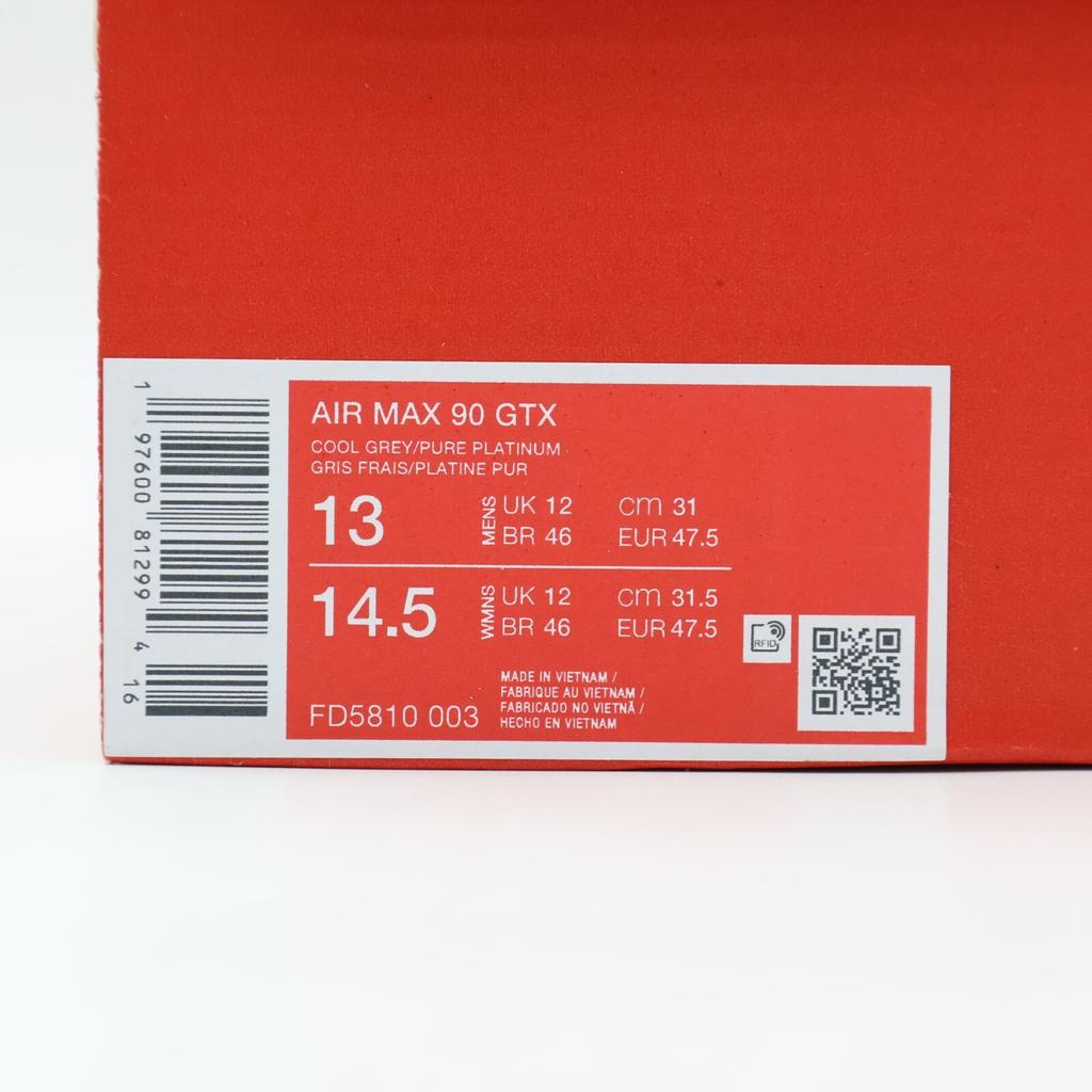 FD5810-003 Nike Air Max 90 GORE-TEX Cool Grey Anthracite Obsidian Pure (Men's)