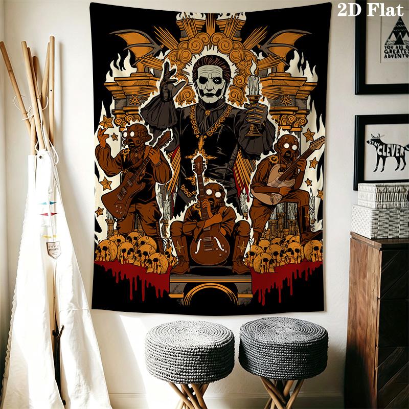 Rock Band Ghost Pattern Home Decor Tapestry, Wall Hanging, Decorative RV Wall Cloth.SGT0917401