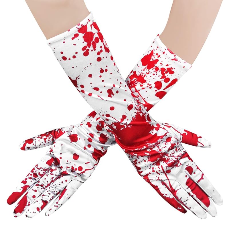 

[AUZOEYTOYK] halloween costume gloves bloody gloves long gloves unisex zombie doctor demon cosplay glove For adults Transformation haunted house test
