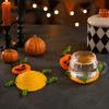 Knitted Cup Pads Handmade Crochet Halloween Coaster, 3D Bat Pumpkin Ghost Drink Mat Festive Coasters for Table Decor, Home Accessories Kitchen