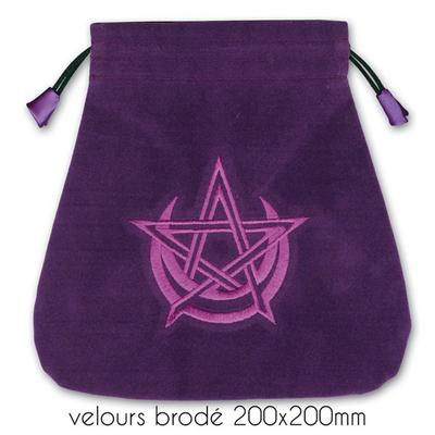 [A1478] - Sametové pouzdro na tarot 'Wicca' fialové - 20x20 cm