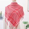 Soft Polyester Checkered Shemagh Scarf With Fringe Trim For Kids Various Outfit Arabic Shoulder Wrap For Boy Daily Wear