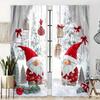 Jit Festive Gnome Printed Curtain Design Christmas Window Decor Polyester Home Curtains Set Of 2 Made With Rod Pocket
