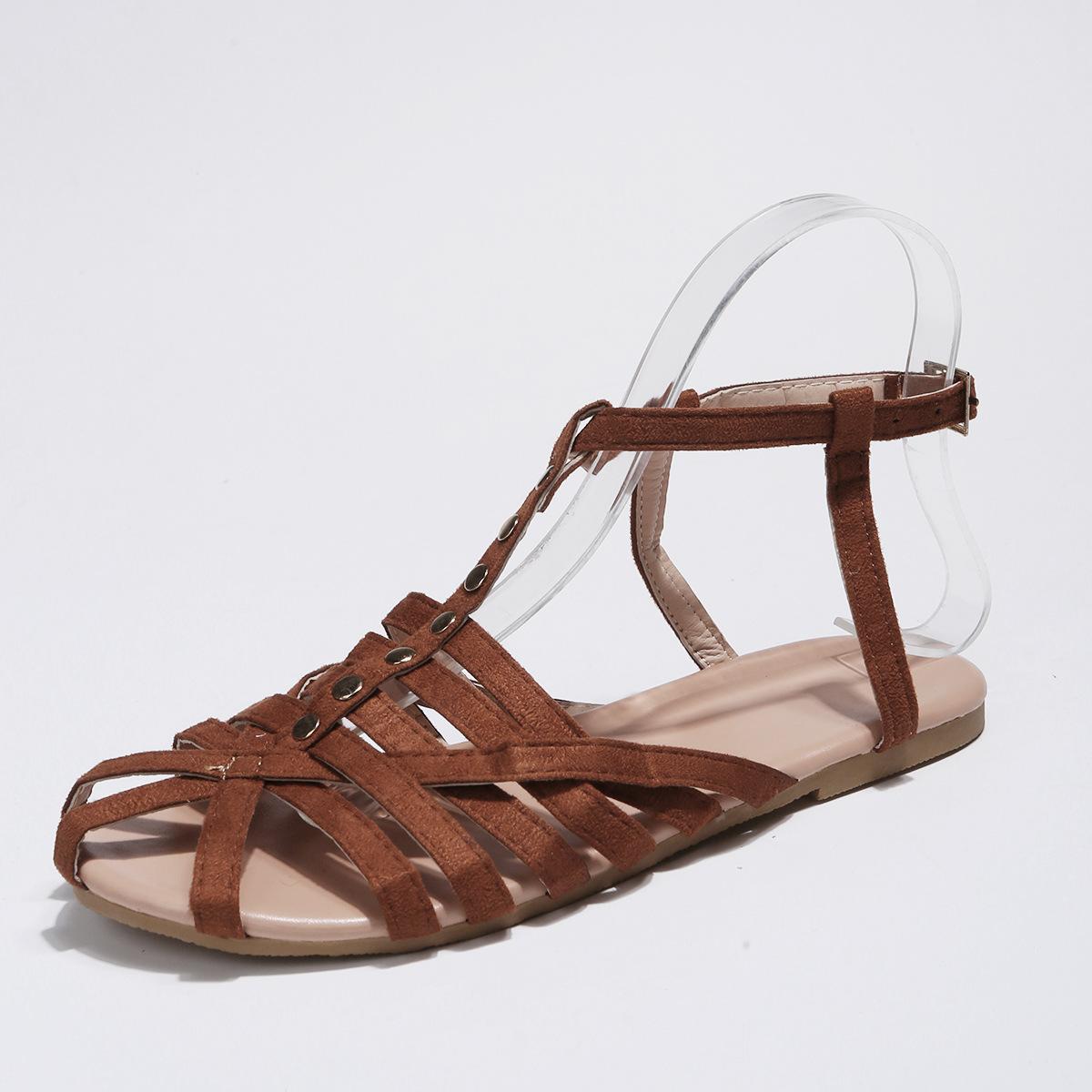 

Item number D50 spot 2021 summer foreign trade women s shoes Roman flat sandals women s 35-43 43 коричневый