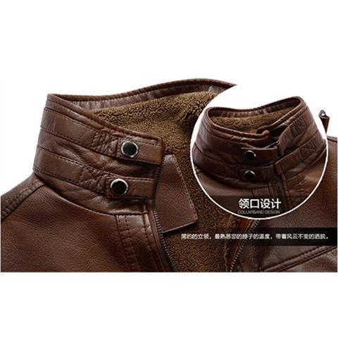 Haining fur integrated leather jacket men's jacket PU leather middle-aged men's coat season dad outfit