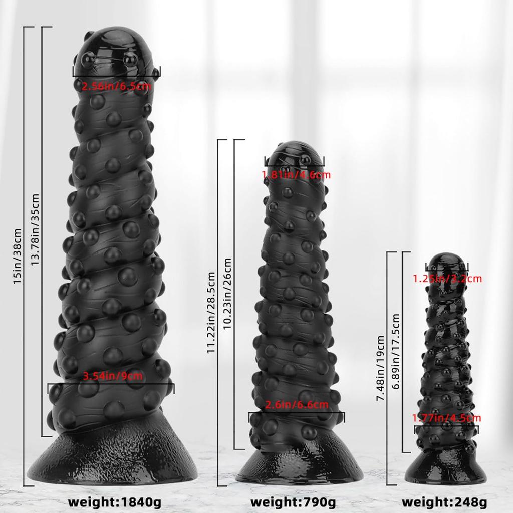 Tsukitoy Anal Anal Plug with Suction Extra Thick Dildo with Diameter 5cm or Anal Beads for Men and Made of Anal SM Unisex Anal Dildo, Cup, Bumps,