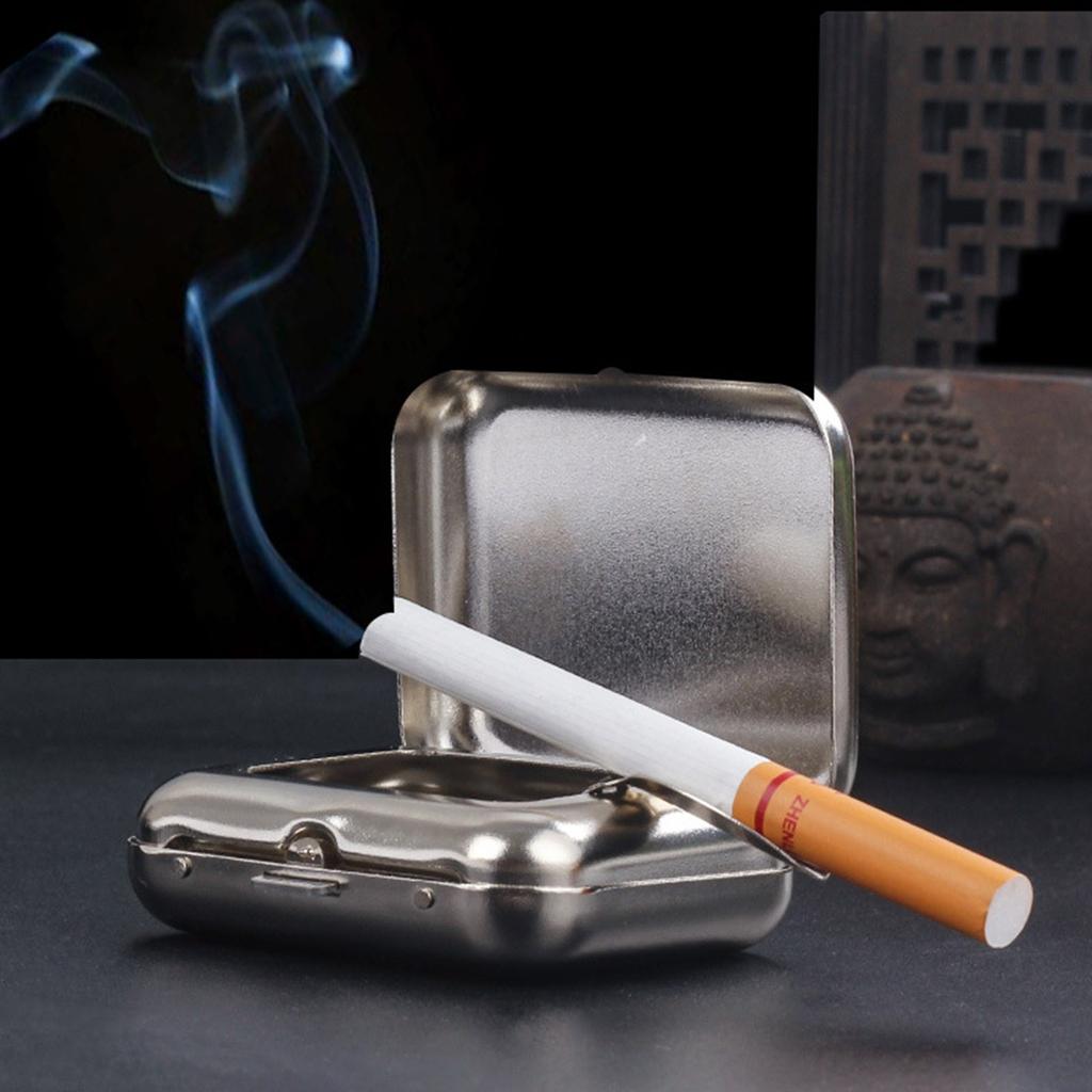 Metal Ashtray Portable Small Ashtray Outdoor Carry-on Pocket Ashtray Creative Car
