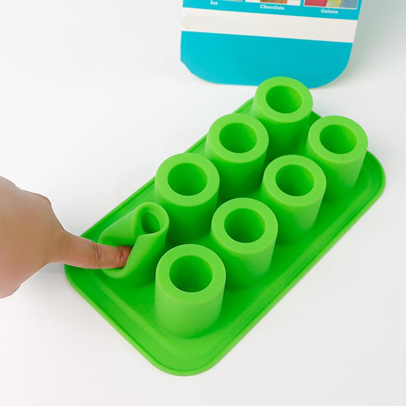 8-Hole Ice Cup Shape Ice Cube Mold Cake Pudding Fruit Ice Cube Maker Bar Kitchen Accessories Silicone Mould Diy Frozen Ice