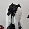 Gothic Angel Wings Maid Bonnet Hairband Lolita Girl Cosplay Costume Accessories Retro Adjustable Ruffles Solid Headwear Women