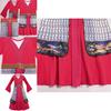 Atemberaubendes Hua Mulan Rotes Prinzessinnen-Kostüm für Kinder Halloween-Party-Outfit