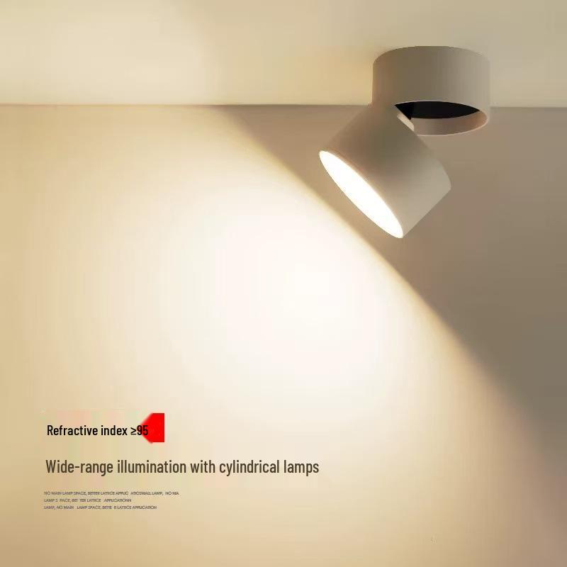 Adjustable LED Surface-Mounted Round Downlight for Living Room, Hallway, or Corridor - No Cutouts Needed, Smart Dimming Ceiling Lamp