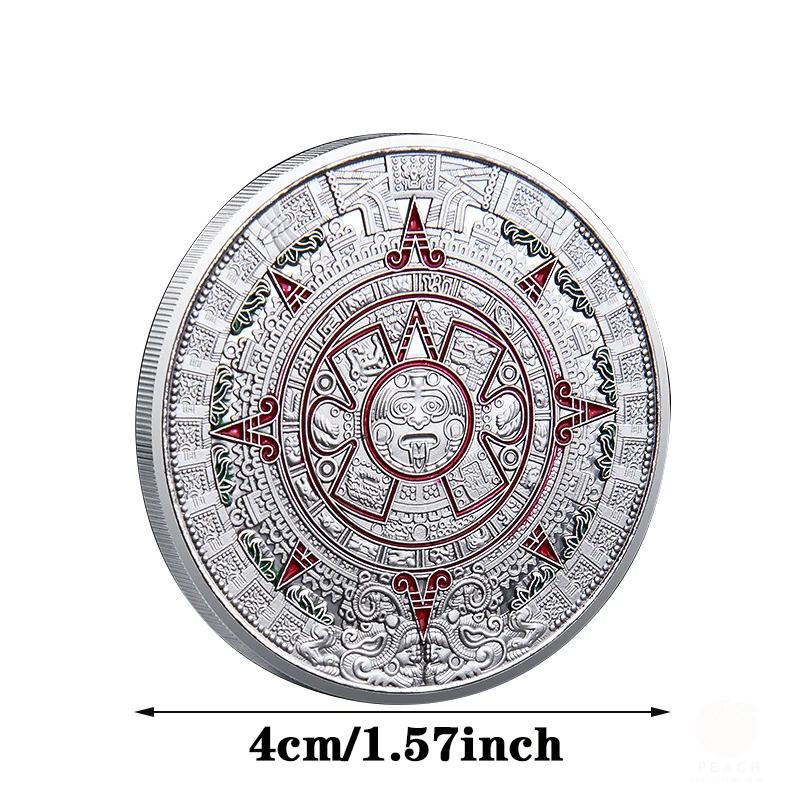Souvenir Coin Mexico Mayan Aztec Calendar Art Prophecy Culture Gold Coins Collectibles
