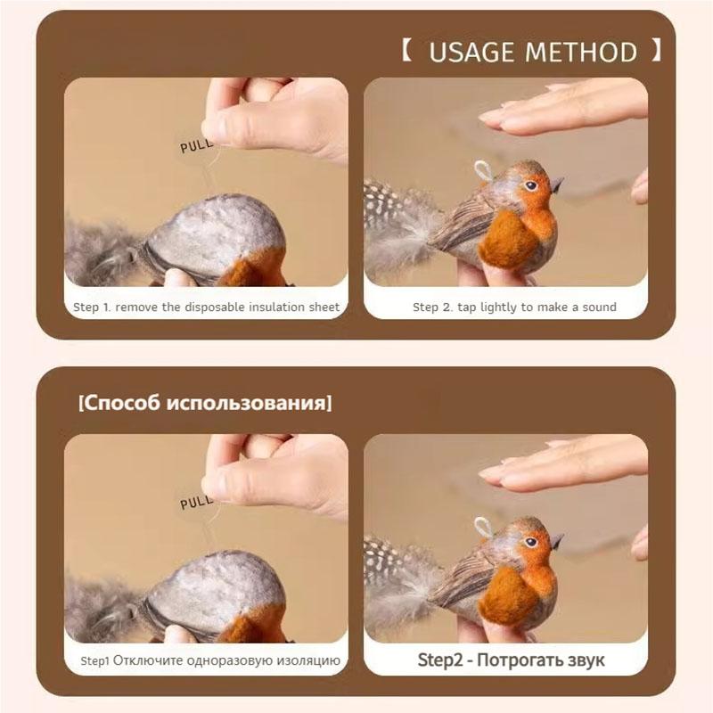 Zwitschern Vogel Katze Spielzeug Interaktive Flattern Flügel Plüsch Vogel Spielzeug Batterie Betrieben Stimulieren