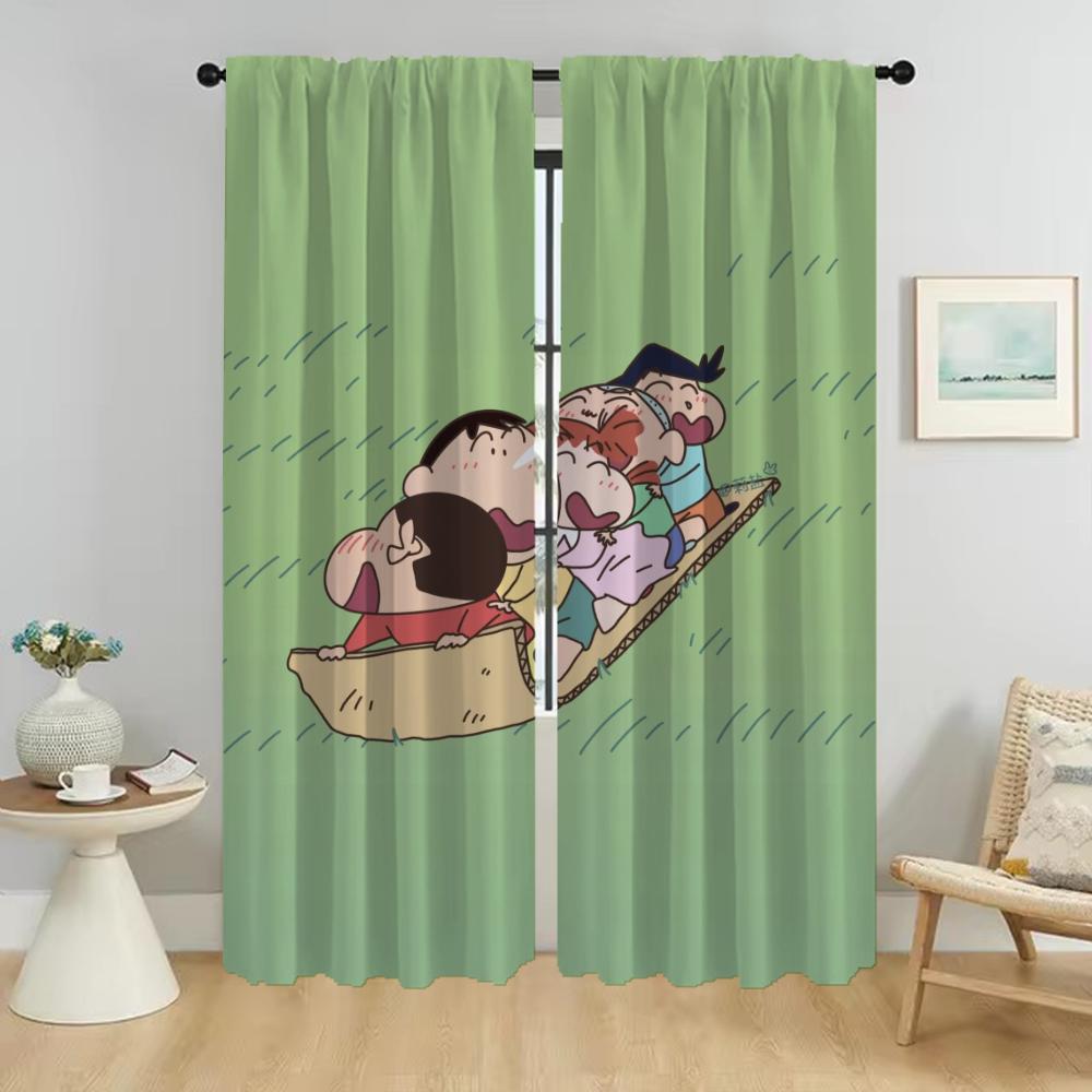 Crayon Curtains for Living Room Curtain Partition Shades Home Interior Curtains 2 Pieces Halloween Decoration Tulle for Bedroom