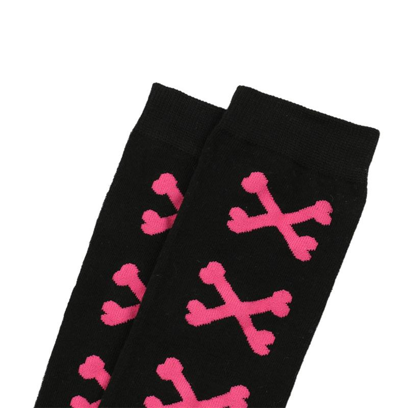 Womens Cross Bone Pattern Thigh High Stockings Ladies Halloween Girls Over The Knee Socks