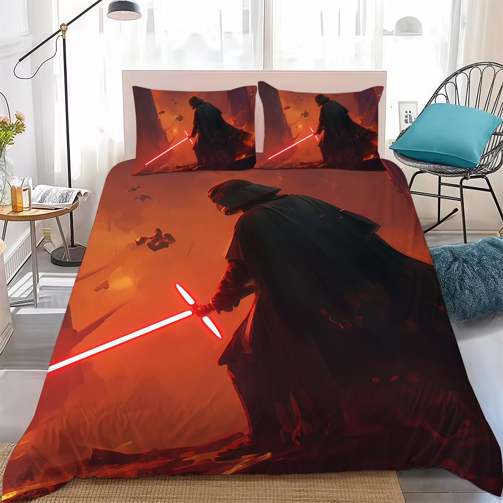 S-STAR W-WARS Funny Duvet Cover Set Home Style Bedding Soft Laundry Cotton Bed 3 Piece Set Student Dormitory Gift