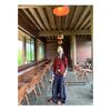 Plaid Polo Collar Fake Two-piece Twist Long-sleeved Sweater for Women To Wear Early Autumn Tops