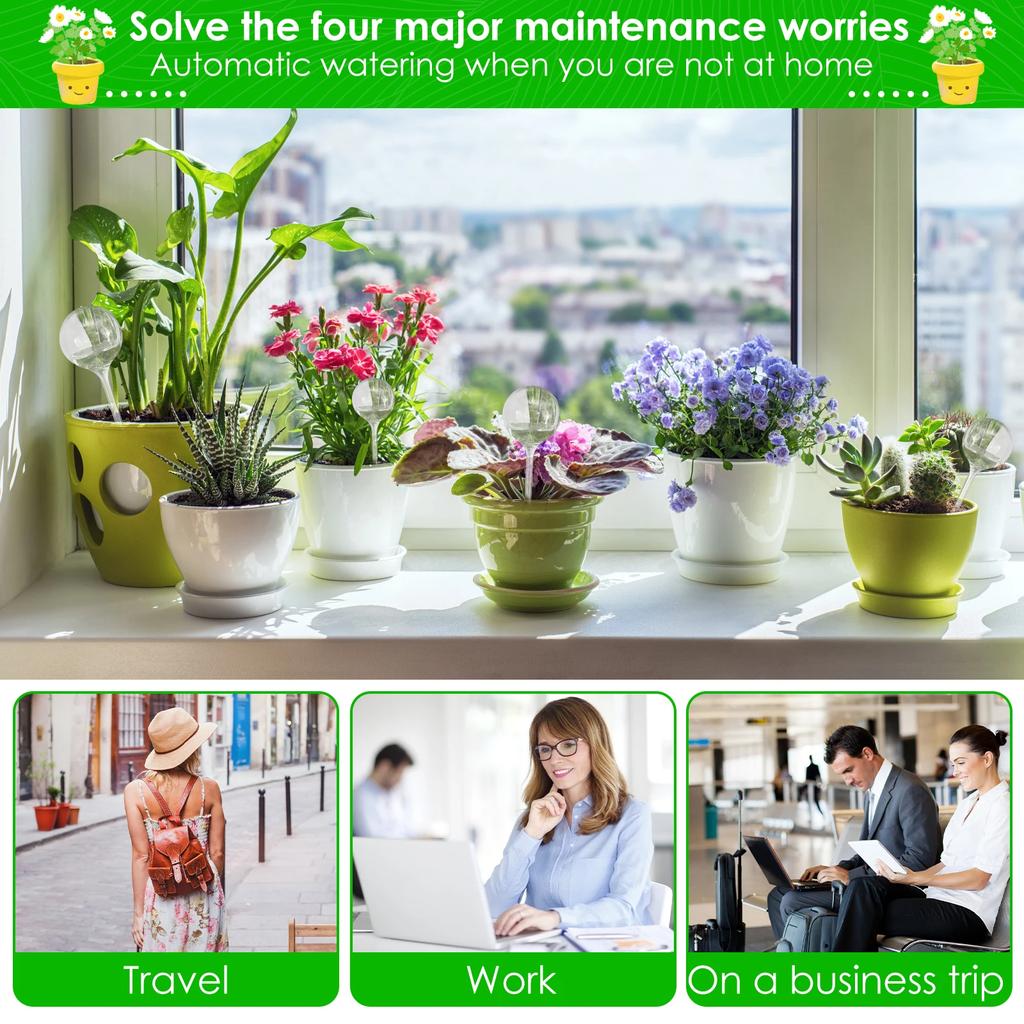 10Pcs Plant Watering Globes Automatic Self-Watering Globes PVC Balls Garden Water Device Watering Bulbs For Plant Promotion