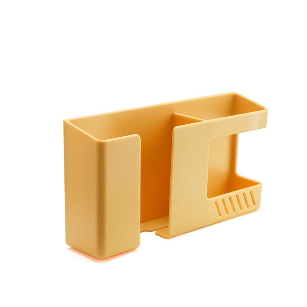 

2 in 1 Wall-mounted Storage Box Punch-free Wall Debris Storage Holders Modern Storage Rack Kitchen жовтий
