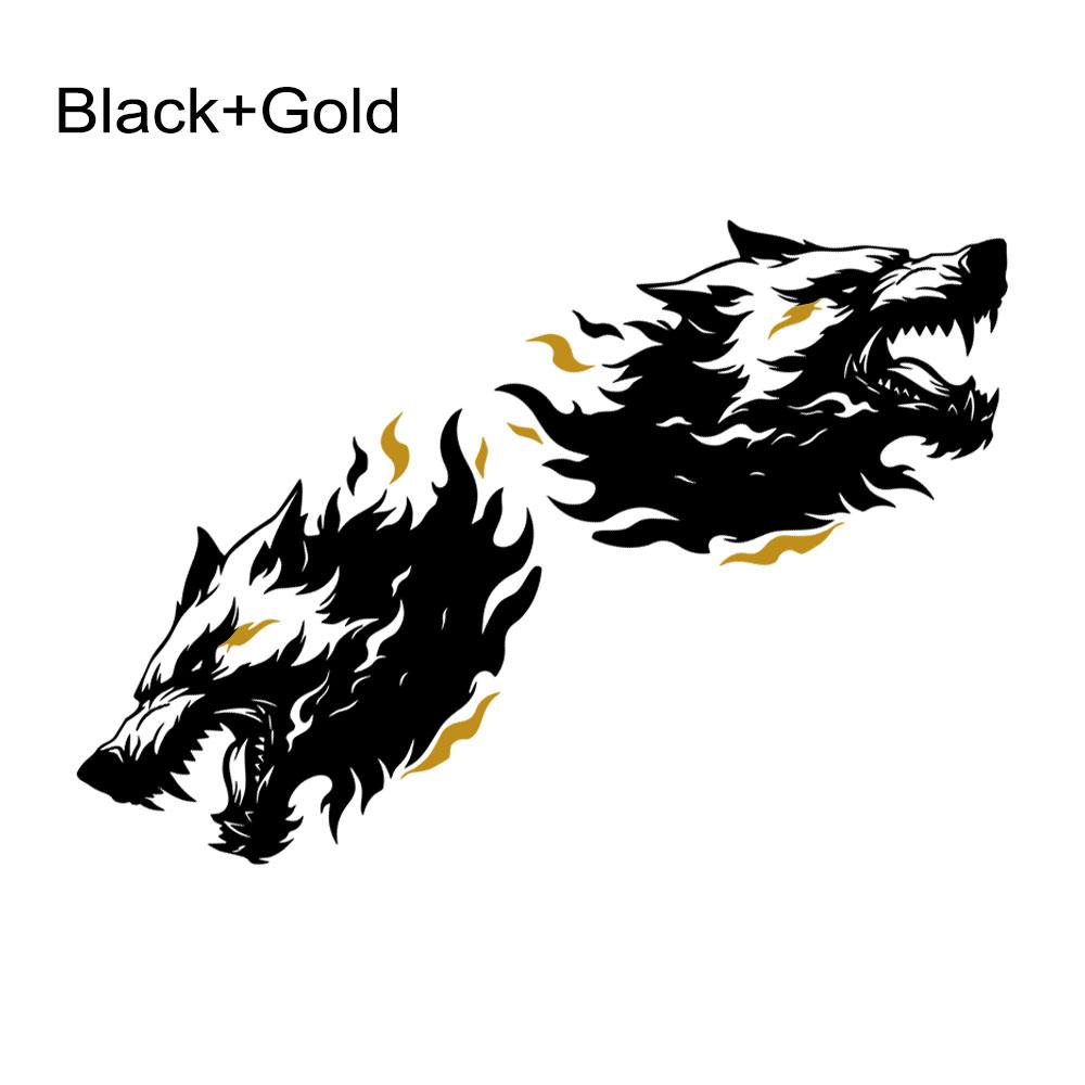 Ferocious Wolf Car Stickers Flame Shape Animal Pattern Car Side Door Vinyl Decals Self-Adhesive Auto Body Decoration Accessories