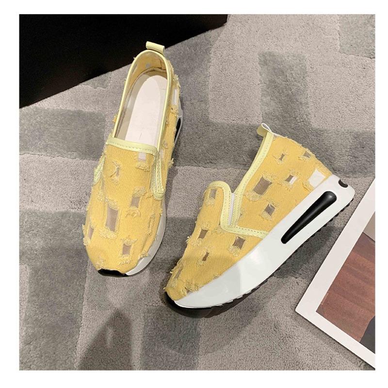 

Large size mesh foreign trade women s shoes inner height increase sports shoes muffin shoes casual foot cover high heel single shoes women 35