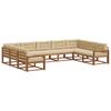 Outdoor Sectional Sofa Set with Cushions 9 Pcs Natural and Beige