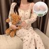 Hot-Selling 2024 Women's Long Sleeve Floral Pajama Set - Sexy Spring & Autumn Three-Piece with Chest Pads