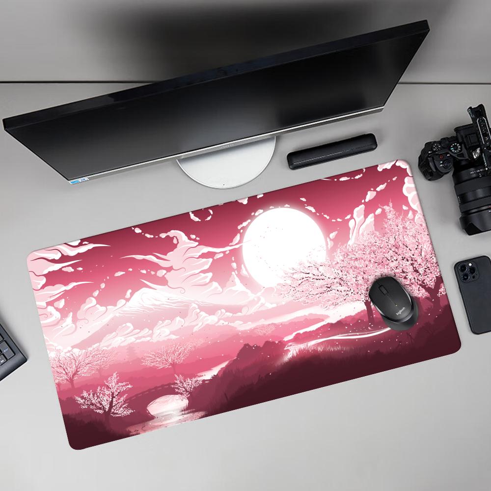 Sakura Fiore di Ciliegio Giapponese Tappetino Mouse Gaming XXL Casa Nuovo HD Mousepad XL Tappetino Tastiera Antiscivolo Tappeto Ufficio Laptop Mouse Pad