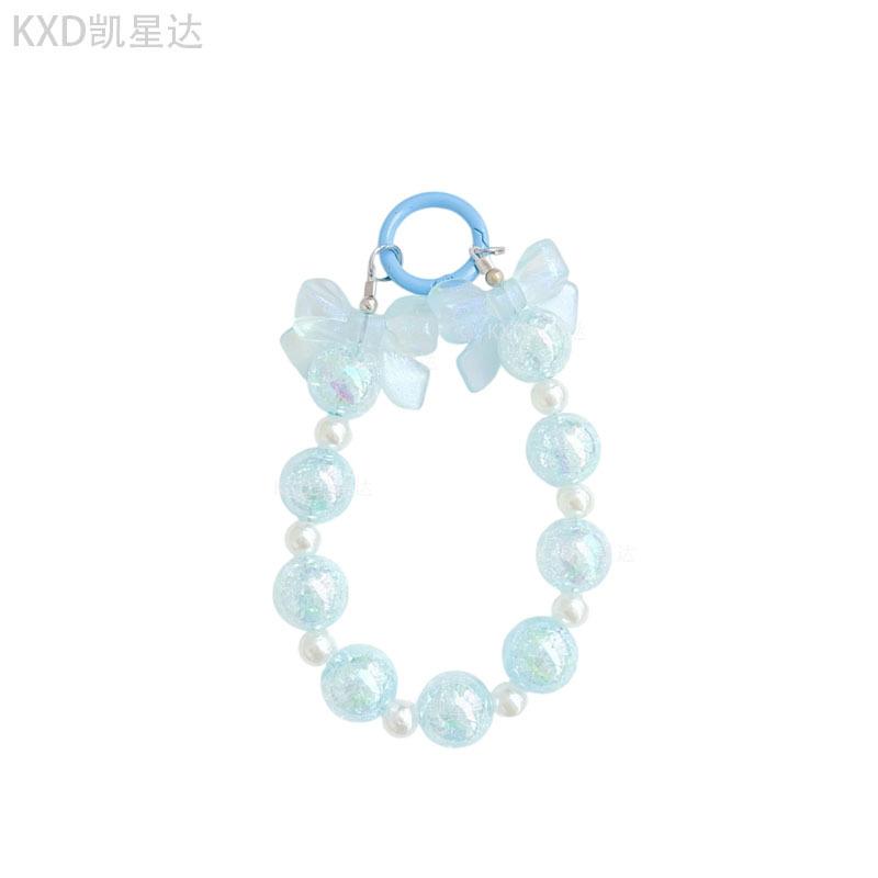 Summer Small Clear Bowknot Phone Chain Beaded Creative Crack Beads Car Hanging Decoration Cute Girl Blind Box