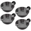 4Pcs Stainless Steel Sauce Dishes and 4Pcs Spoon for Appetizer Seasoning Serving Dishes Sets Tray Spice Plates Kitchen Tableware