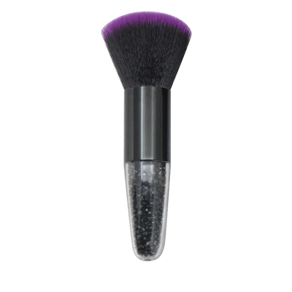 Nástroj na make-up štětce na tvářenky s jednoduchým křišťálovým diamantovým zrnem s průhlednou rukojetí