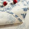 Floral Linen Cotton Tablecloth Pastoral Floral Rustic Washable Round Table Cover For Farmhouse Decor,Picnic,Tabletop Decor