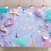 2D-Druck Pastell Meerjungfrau Kulisse, Unterwasser Meeres-Thema Geburtstagsparty Hintergrund