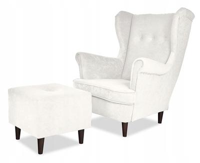 ARI Wing Chair with Footrest, Scandinavian, Dirty White,