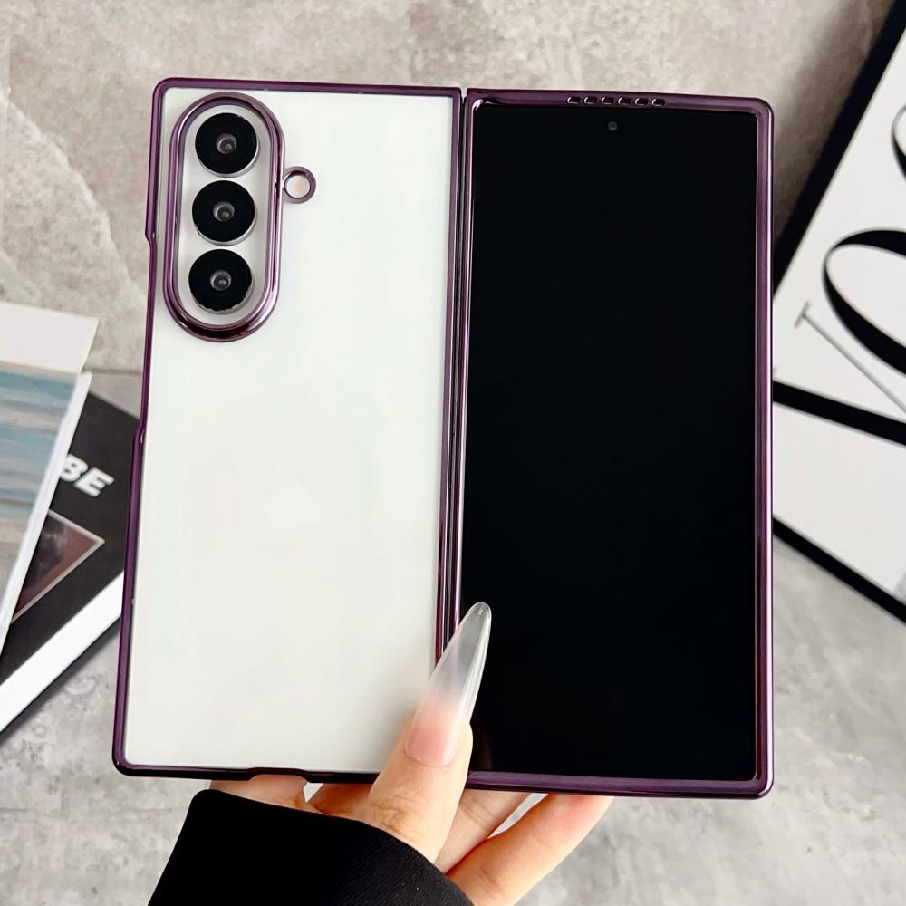 Plating Transparent Soft Silicone Case For Samsung Galaxy Z Fold 7 6 5 5G Ultra Thin Shockproof Protection Cover For Z Fold7