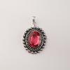 Pink Tourmaline Gemstone 925 Sterling Silver Handmade Elegant Pearl Pendant 1.6" For New Year VPP-3-1