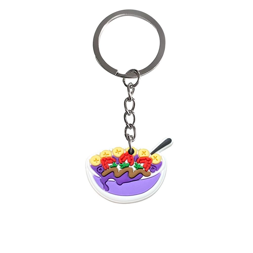 Exquisite PVC Food Keychain: Soft Rubber Pendant for Students - Trendy Small Gift