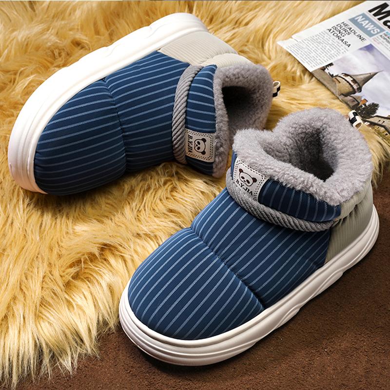 Stiefel Herren Schnee Outdoor Herrenschuhe Herren Winterstiefel Leicht Plüsch Warm Hoher Schaft Baumwolle Haus Arbeitsschuhe Schuhe Dropshop