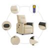 Massage Recliner with Rising Function Cream Fabric