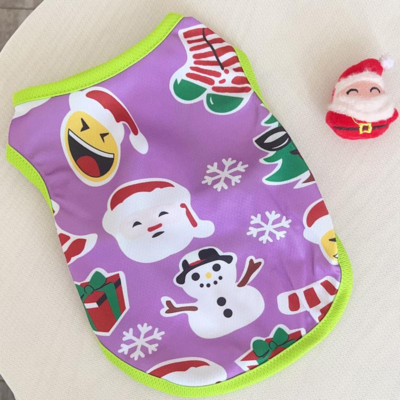 Christmas Pet Clothes Deer Snowman Print Dog Vest Coat Holiday Cute Puppy Costume for Small Medium Dogs Cats Yorkshire Chihuahua