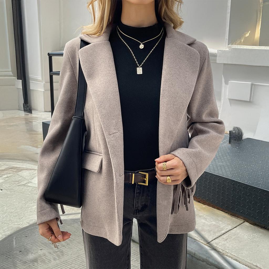 Elegant Retro Long-sleeved Jacket for Women 2025 Autumn and Winter