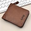 Herren Vintage PU Leder Geldbörse Reißverschluss Dreifach-Geldbörse Kurze Geldbörse Multi-Kartenhalter Münzfach Ausweisfenster Lässige Business-Geldbörse